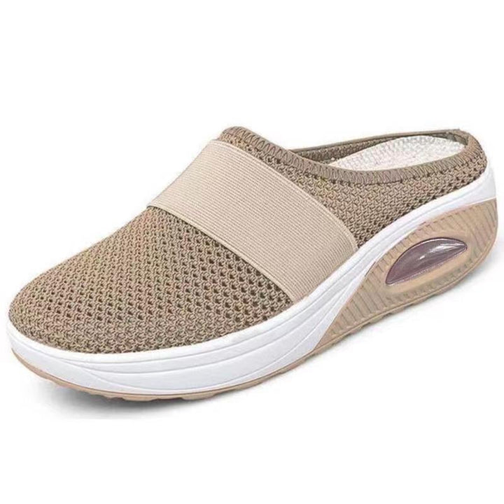 Supportive women's air cushion walking shoes. Breathable, lightweight design for all-day comfort.