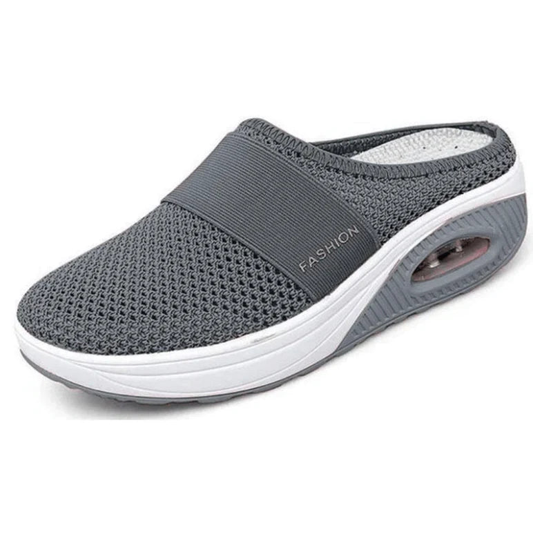 Ergonomic women's comfort shoes. Air cushion sole & arch support for walking, reducing fatigue.