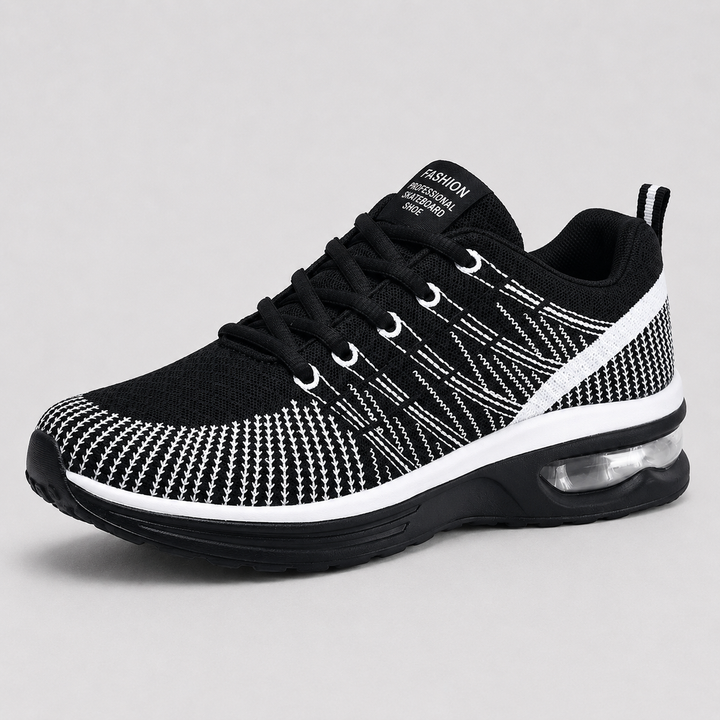 Front view of women's comfort sneakers, orthopedic design with breathable upper for active wear.
