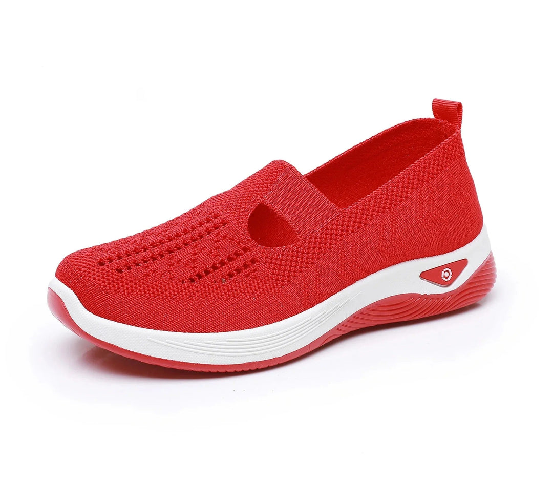 Airy women's slip-on shoes with cushioned support, perfect for walking and ultimate comfort.