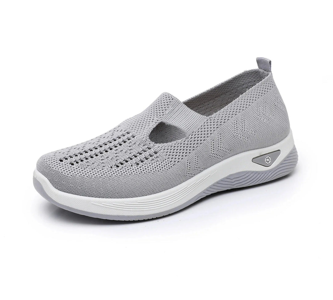 Comfortable women's slip-on sneakers, ideal for walking, with airy feel & cushioned support.