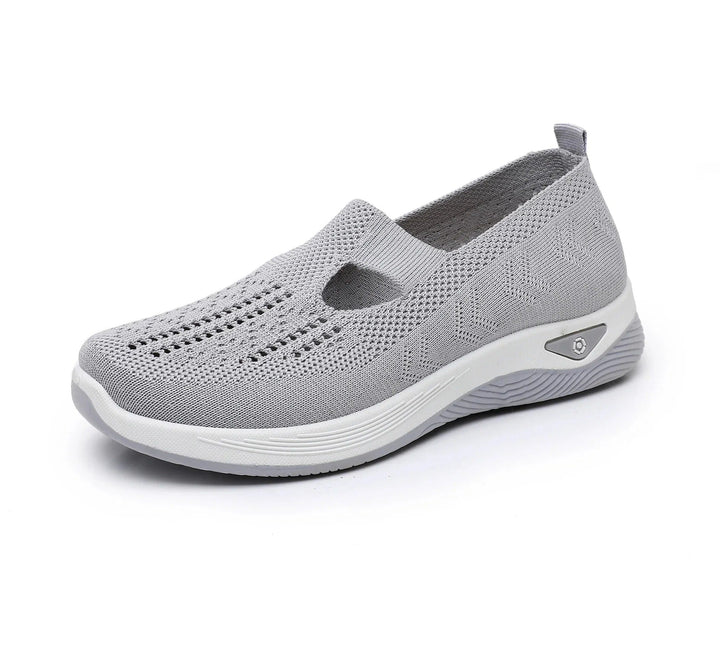 Comfortable women's slip-on sneakers, ideal for walking, with airy feel & cushioned support.