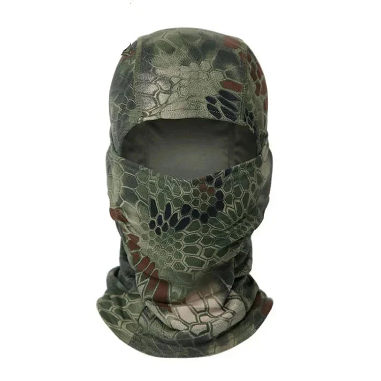 Camouflage tactical balaclava face mask for ultimate outdoor stealth & protection.