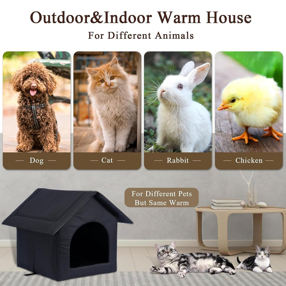 Heavy-duty outdoor pet house for cats & dogs. Weatherproof, insulated shelter provides durable comfort & protection.