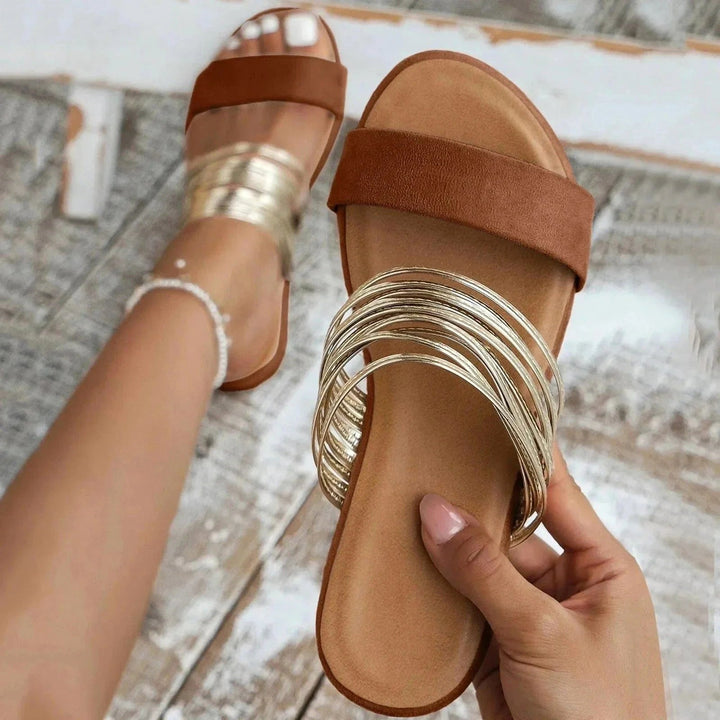 Stylish women's orthopedic sandals, perfect summer footwear for comfortable walking & daily wear.
