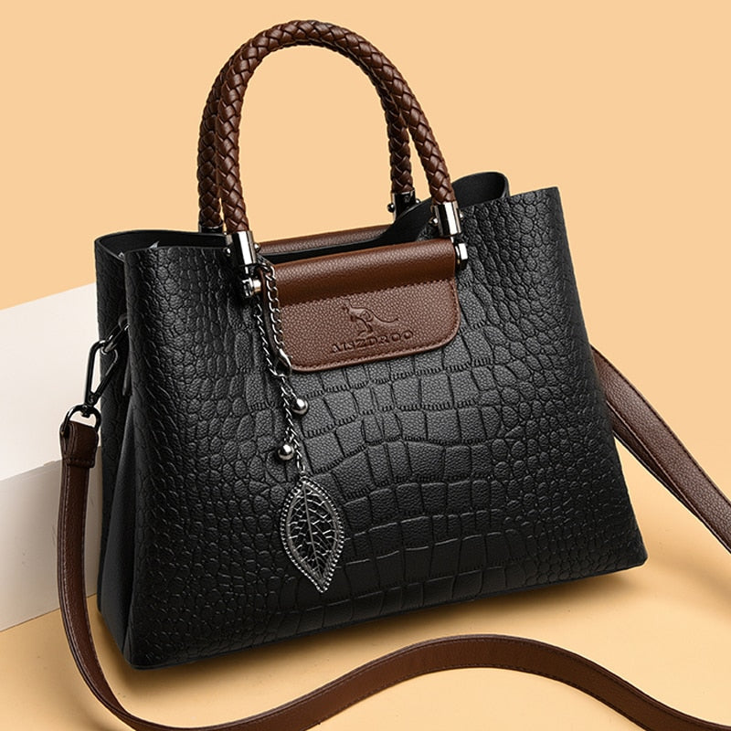 Amara elegant women's leather handbag purse. Classic shoulder bag for versatile daily carry and fashion.