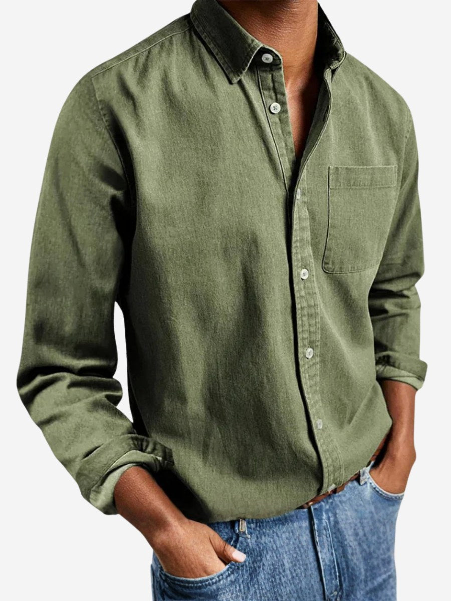 Men's Breathable Everyday Shirt, Regular Fit. Comfortable long sleeve button-down for casual & smart casual wear.