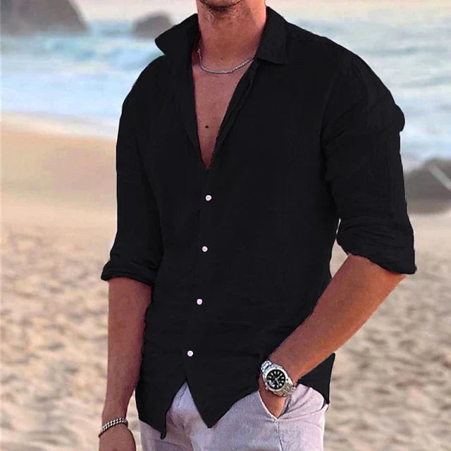 Regular fit men's casual button-down shirt, an essential for smart casual and everyday style.