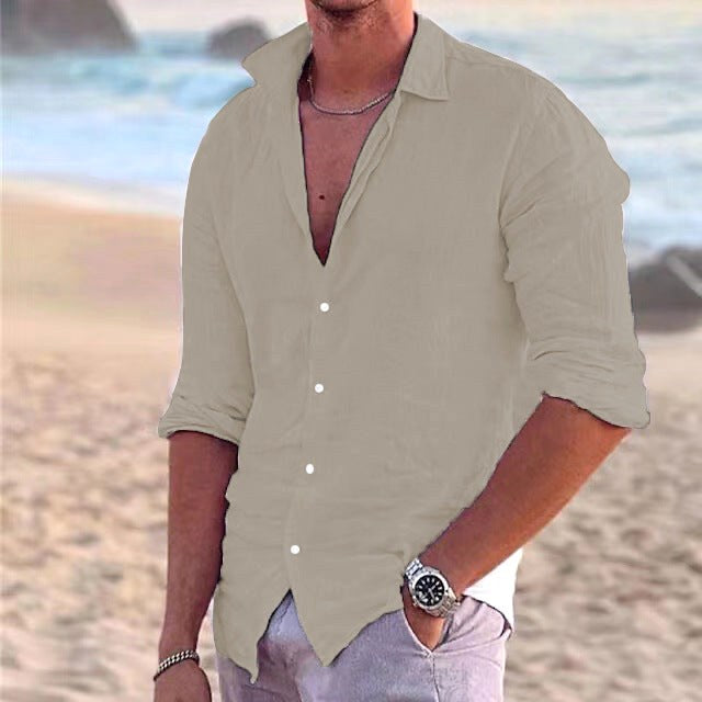 Men's button-down shirt, offering comfortable and versatile style for any casual occasion.