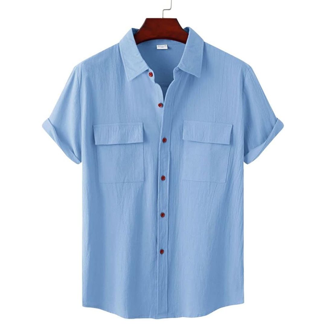 Women's versatile short-sleeve casual shirt, the Annie Blouse. Perfect for spring, summer, and everyday fashion.