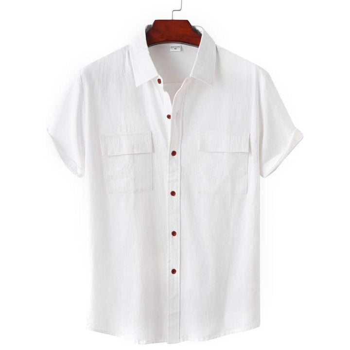 Women's short-sleeve blouse in a casual, elegant style. Perfect versatile top for spring and summer fashion.