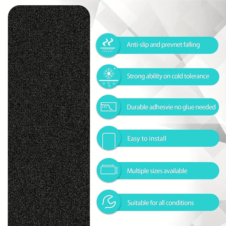 Rubber anti-slip stair treads. 10-pack non-slip strips provide indoor and outdoor stair safety.