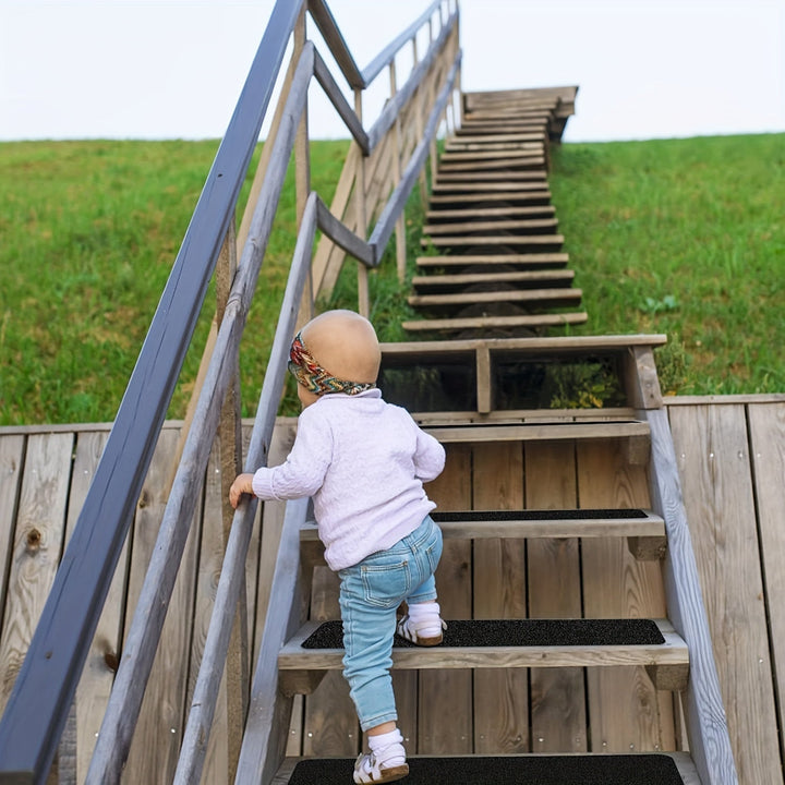 Easy-install anti-slip stair treads (10-pack) for enhanced safety, preventing slips on stairs.