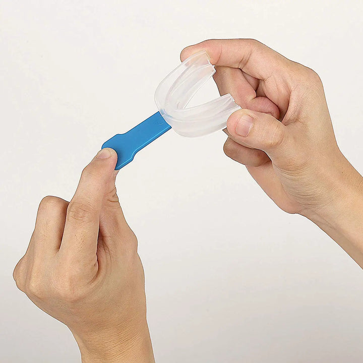 Dental protector mouthguard for adults, reduces snoring and protects against bruxism.