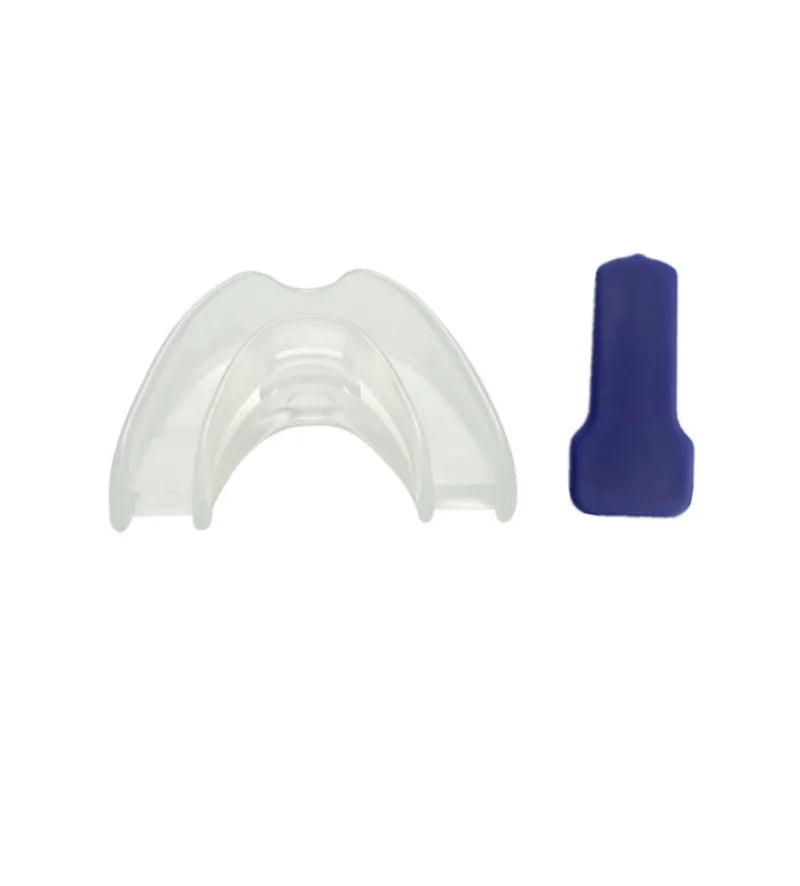 Clear adult mouthguard, designed as a snore stopper and bruxism night guard for better sleep.