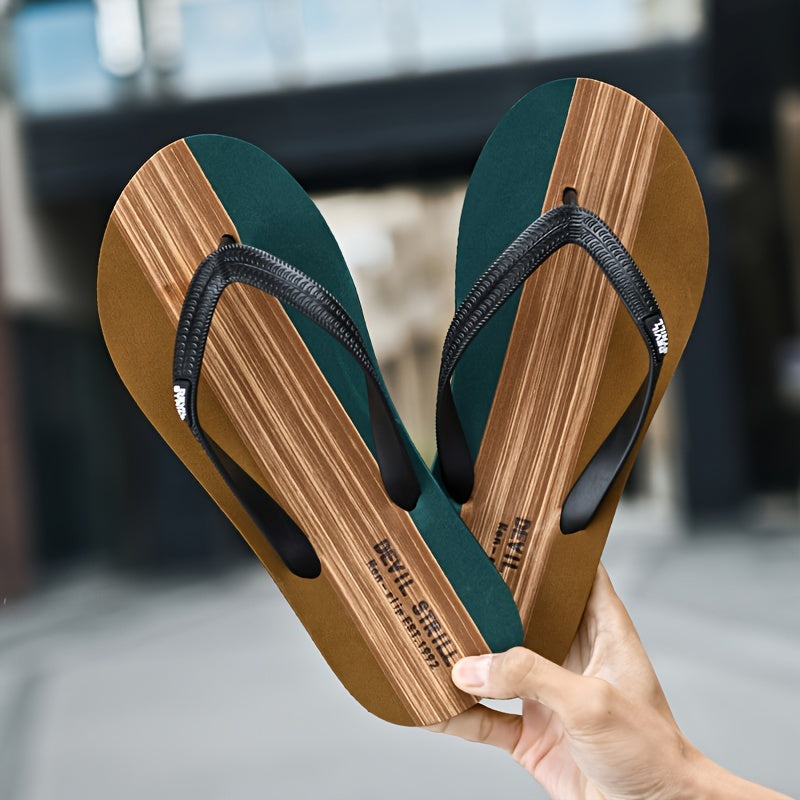 Men's comfort slippers, slip-on design for easy wear, soft lining, casual footwear.