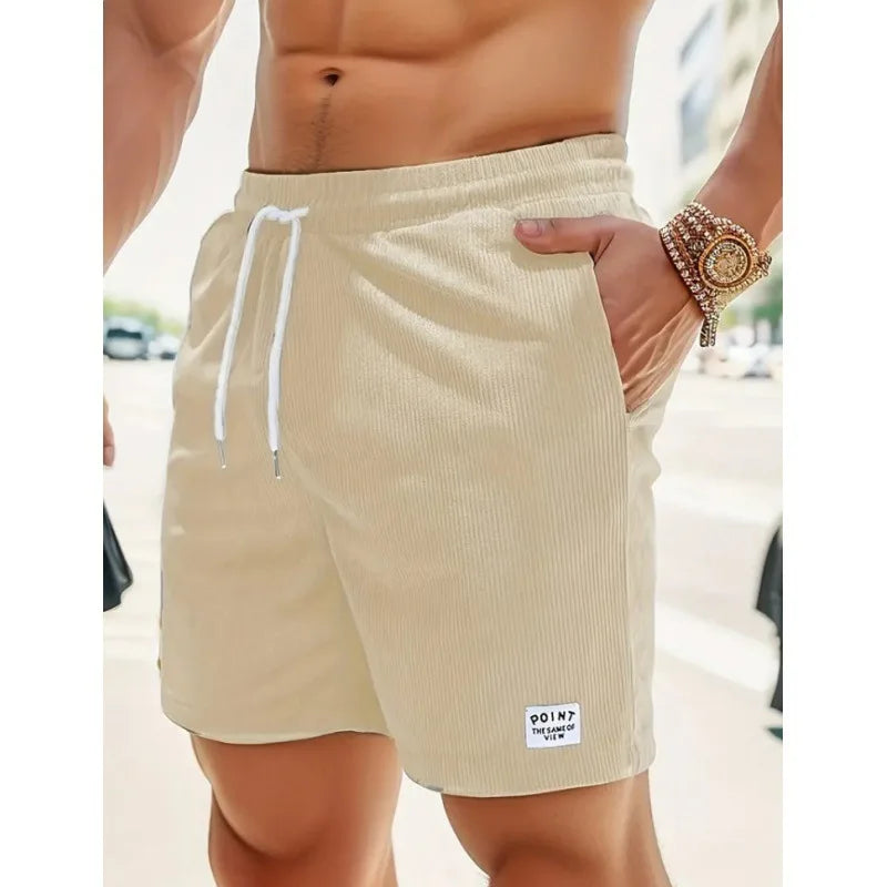 Men's relaxed fit drawstring shorts, breathable & comfortable for casual summer outings & everyday versatility.