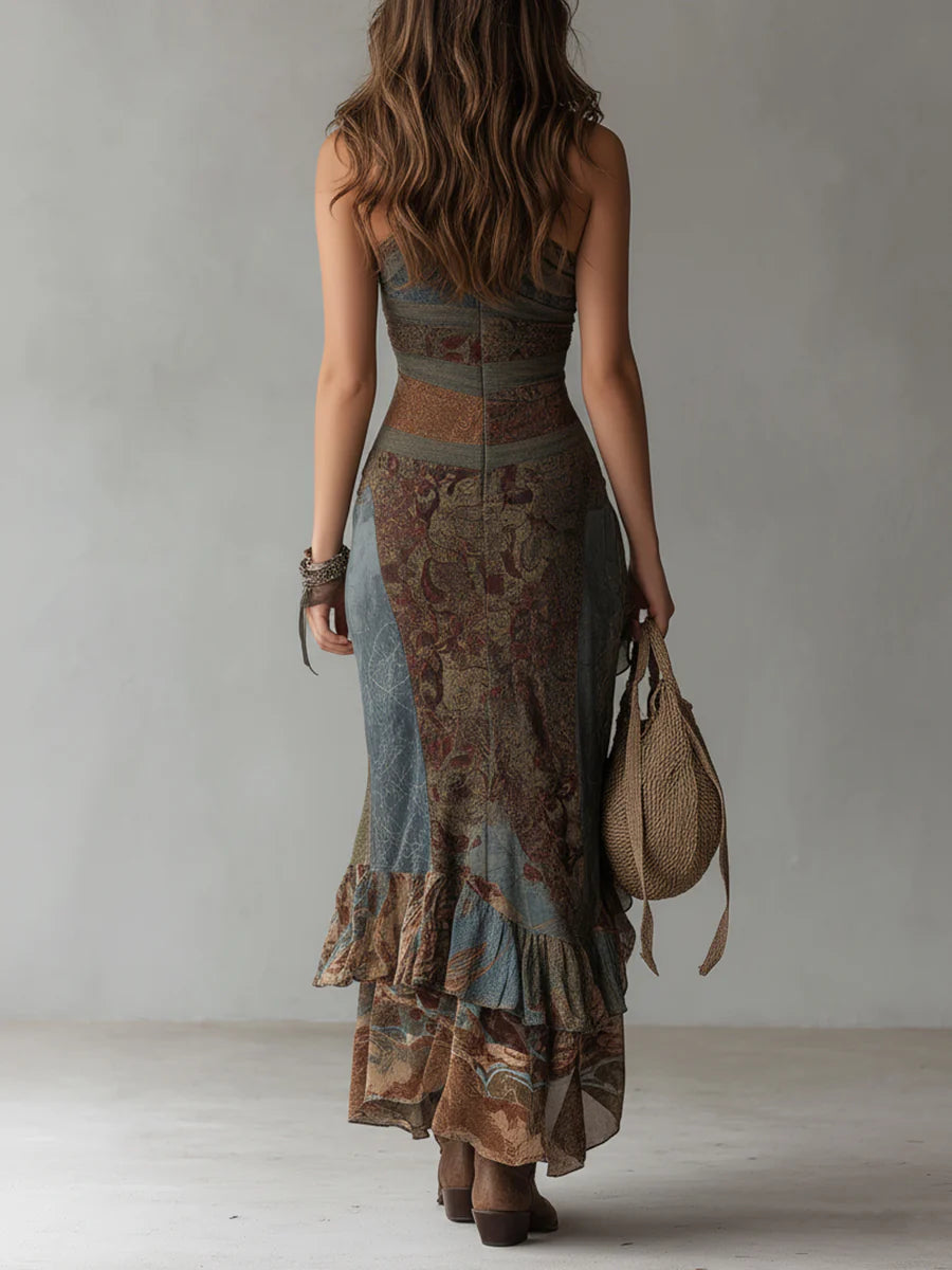 Araminta | Women's One Shoulder Print Maxi Dress - Image 3