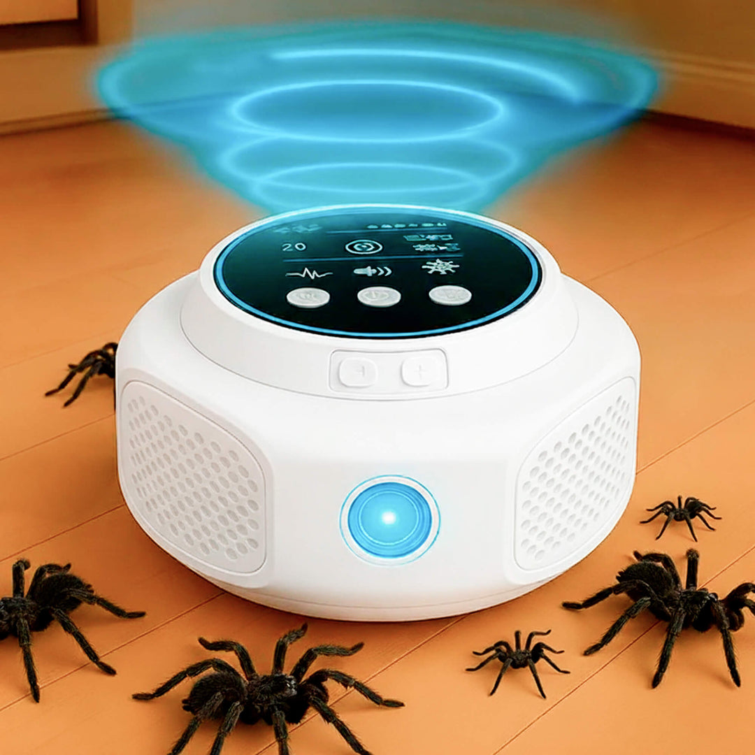 Electronic ultrasonic pest repeller for silent, chemical-free home insect and spider control.
