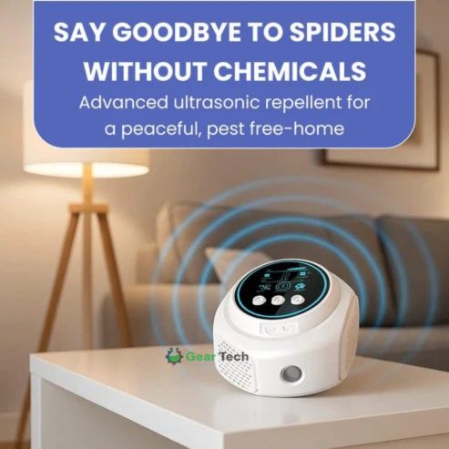 Plug-in ultrasonic pest repeller for easy, silent home protection against spiders and insects.