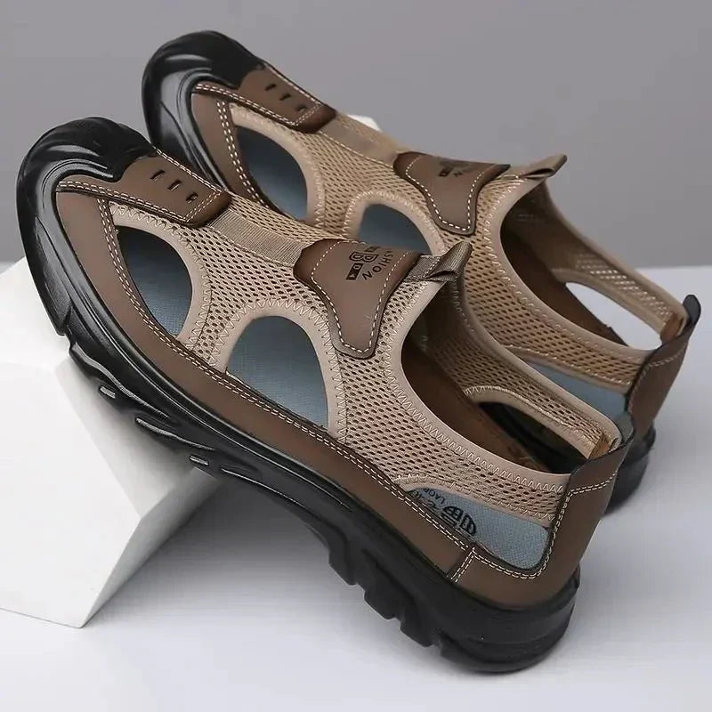 Breathable men's orthopedic walking shoes, ideal for active outdoor comfort & travel.