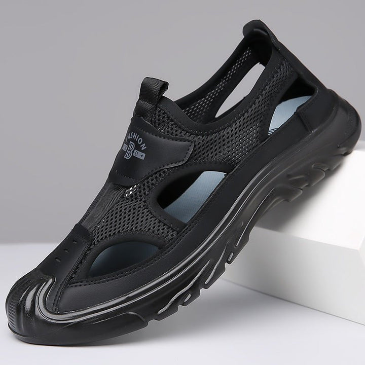 Men's casual breathable orthopedic shoes, providing adjustable comfort & foot support for walking & travel.