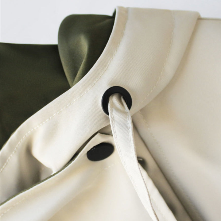 Artemis | Women's Oversized Hooded Windbreaker Jacket - Beige - Image 10
