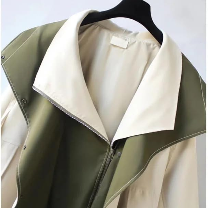 Artemis | Women's Oversized Hooded Windbreaker Jacket - Beige - Image 13