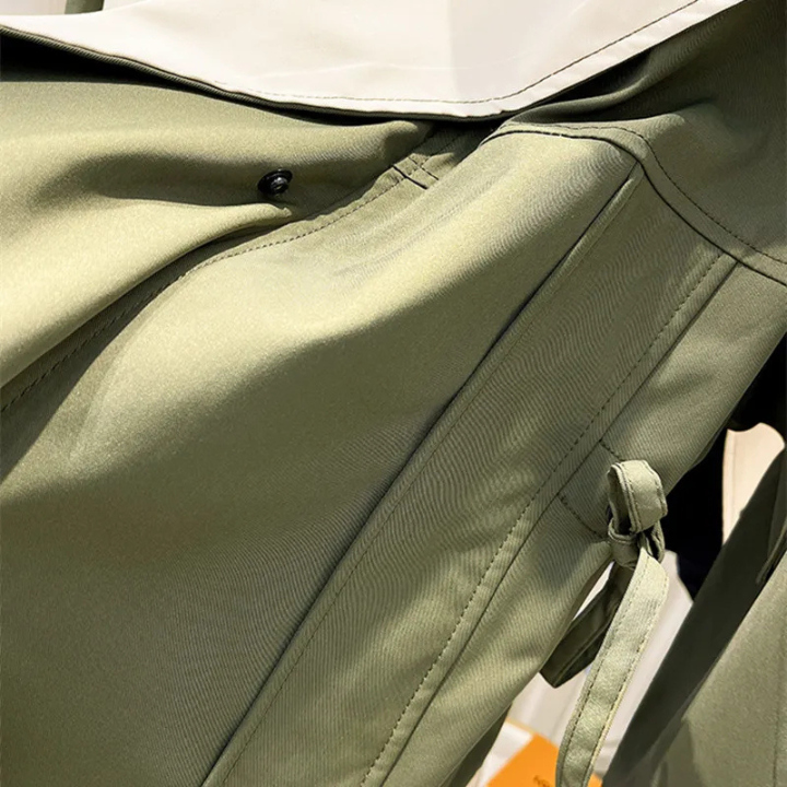 Artemis | Women's Oversized Hooded Windbreaker Jacket - Beige - Image 4