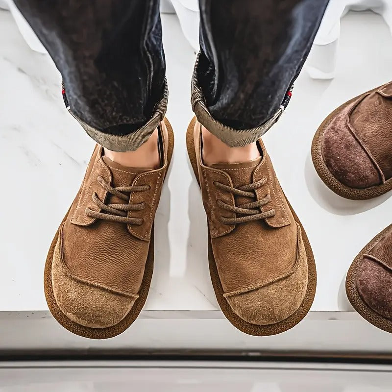 Classic men's casual orthopedic walking shoes, lace-up style with sturdy sole for durable comfort.