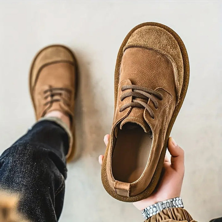 Supportive men's orthopedic walking shoes, lace-up for secure fit, perfect for daily walks & foot health.