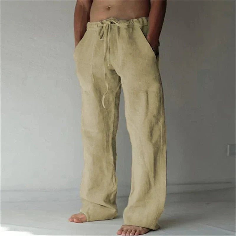 Loose fit men's wide leg trousers, offering relaxed comfort for versatile casual wear & men's fashion.