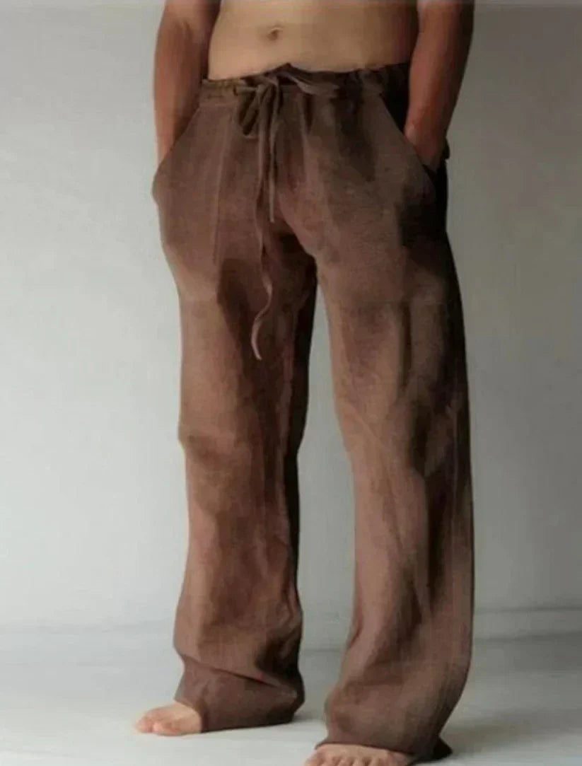 Versatile men's wide leg comfort pants, perfect for a relaxed fit, summer style & easy care fashion.
