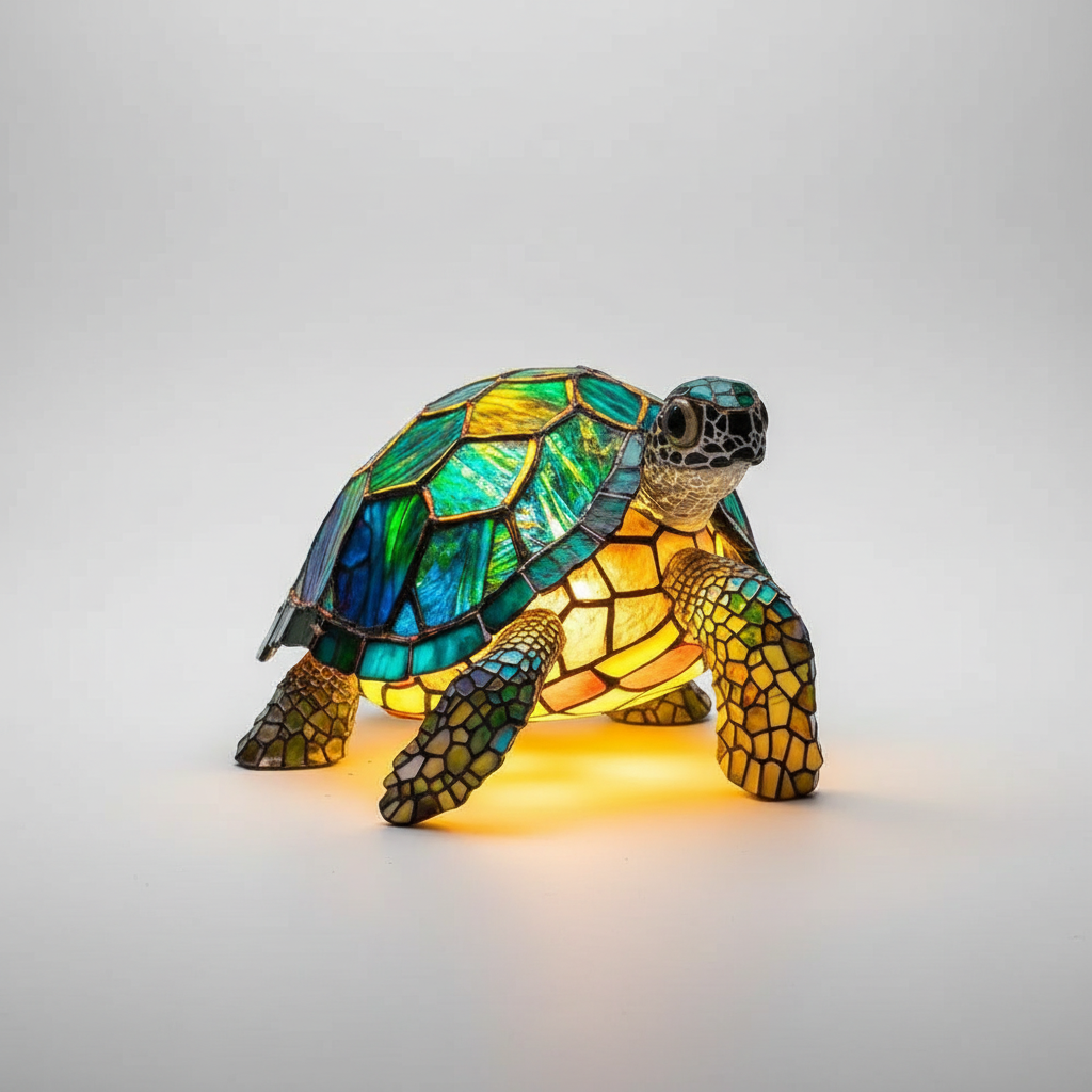 Stained glass animal lamp, a perfect decorative table lamp and a unique gift idea.