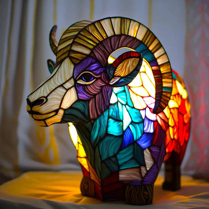 Elegant stained glass swan table lamp, decorative sculpture and charming accent light.
