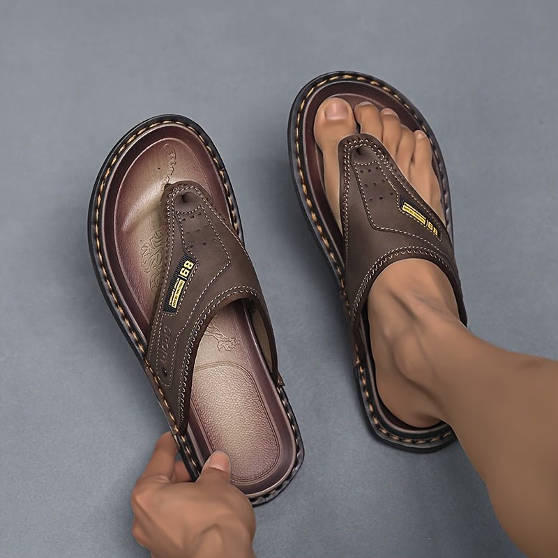 Everyday men's thong slides, comfortable non-slip sole, perfect casual footwear for summer and pool.