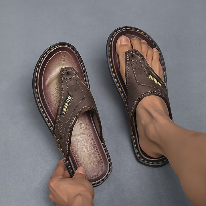 Everyday men's thong slides, comfortable non-slip sole, perfect casual footwear for summer and pool.