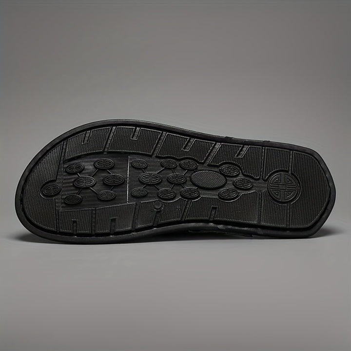 Premium men's thong sandals, polished non-slip design, offering superior comfort for summer & beach.