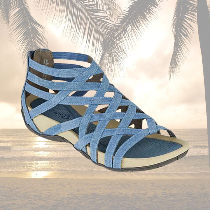Women's summer sandals with adjustable arch support, offering stability and comfort.