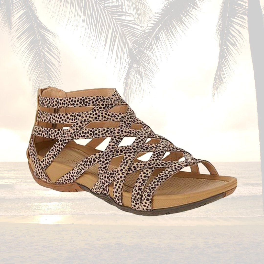 Stylish women's walking sandals featuring orthopedic design, adjustable fit & foot support.