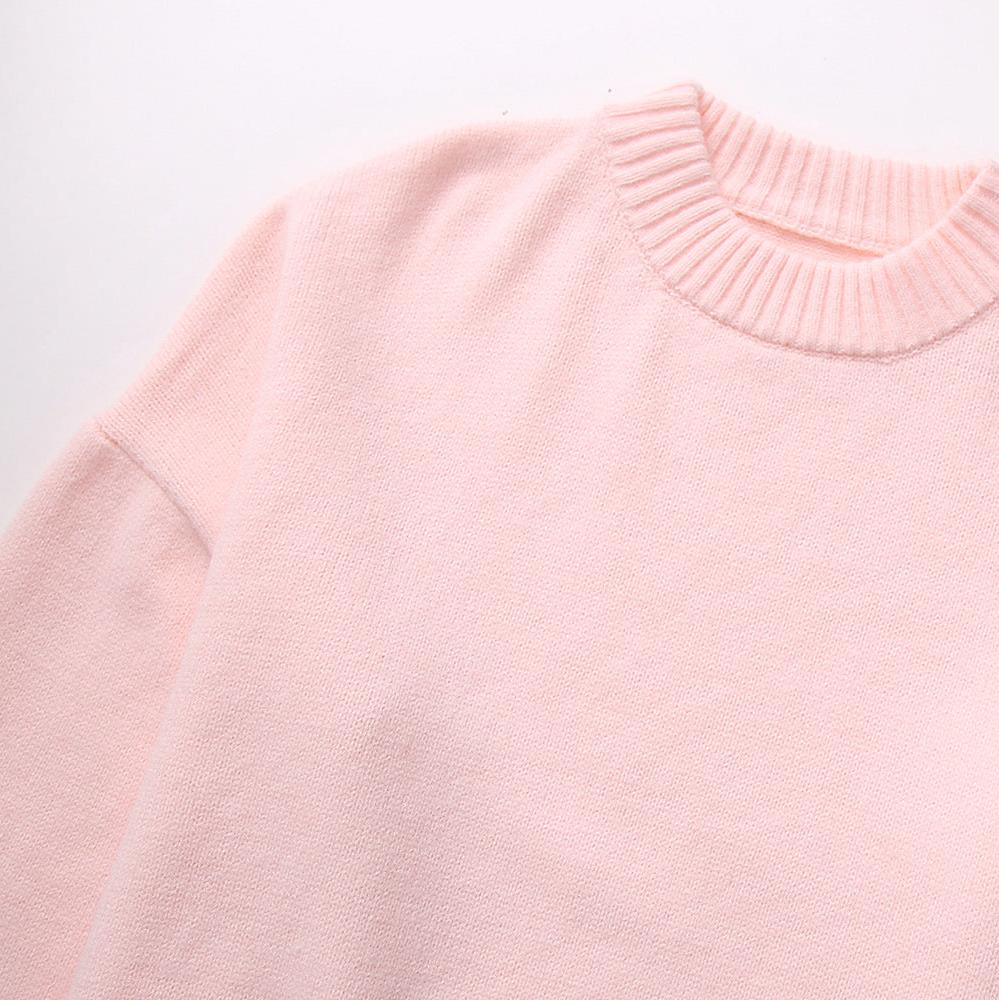 Astoria | Women's Oversized Crew Neck Long Sleeve Sweater - Pink - Image 8