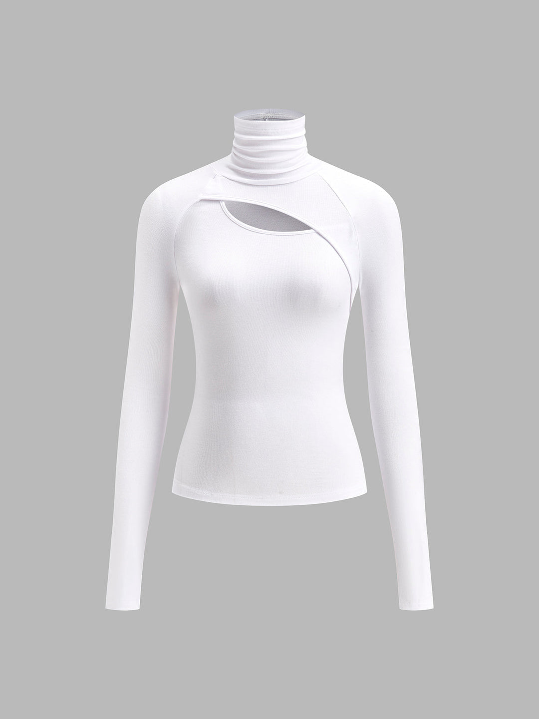 Women's Cut-Out Turtleneck Long Sleeve Top