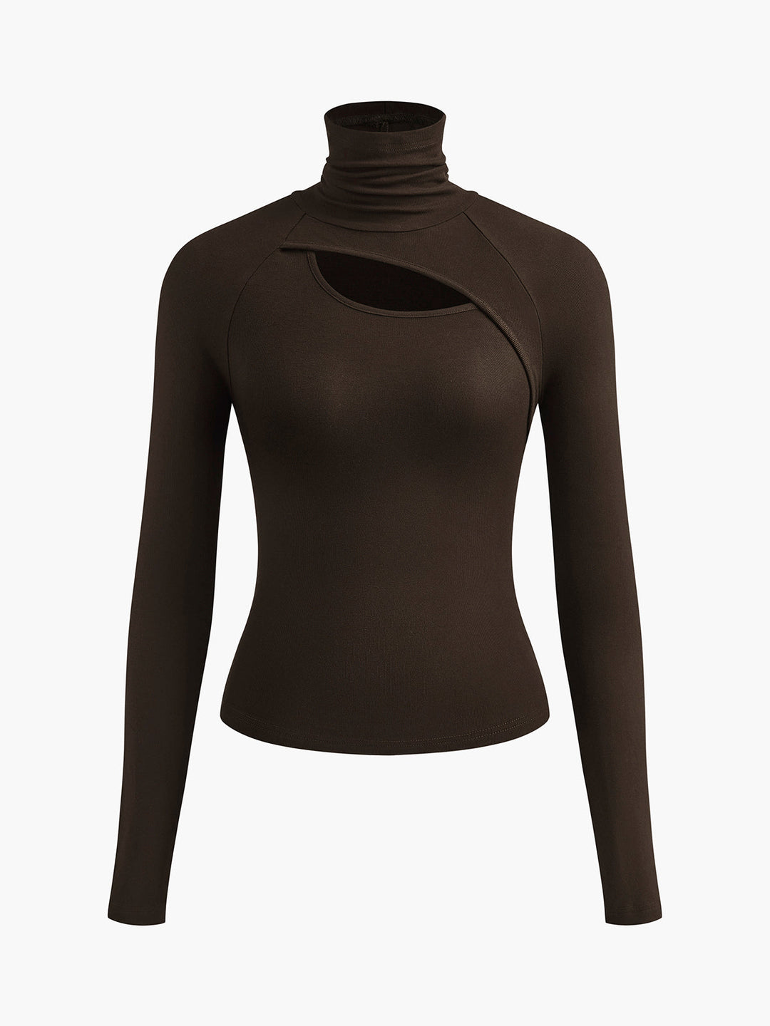 Women's Cut-Out Turtleneck Long Sleeve Top