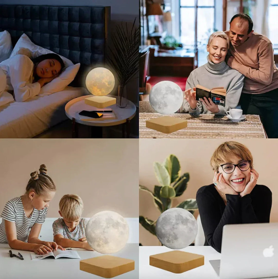 Captivating floating moon lamp for home decor, a wireless LED night light offering a unique levitation effect. Ideal for ambient settings.