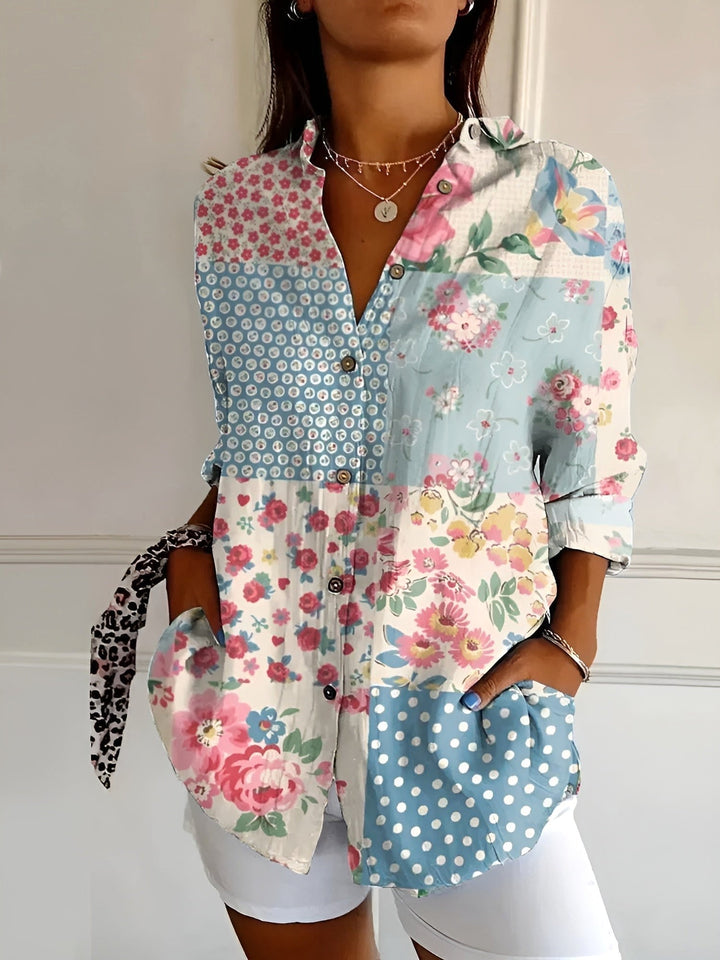 Comfortable women's long sleeve printed top, ideal for relaxed casual wear and everyday stylish outfits.