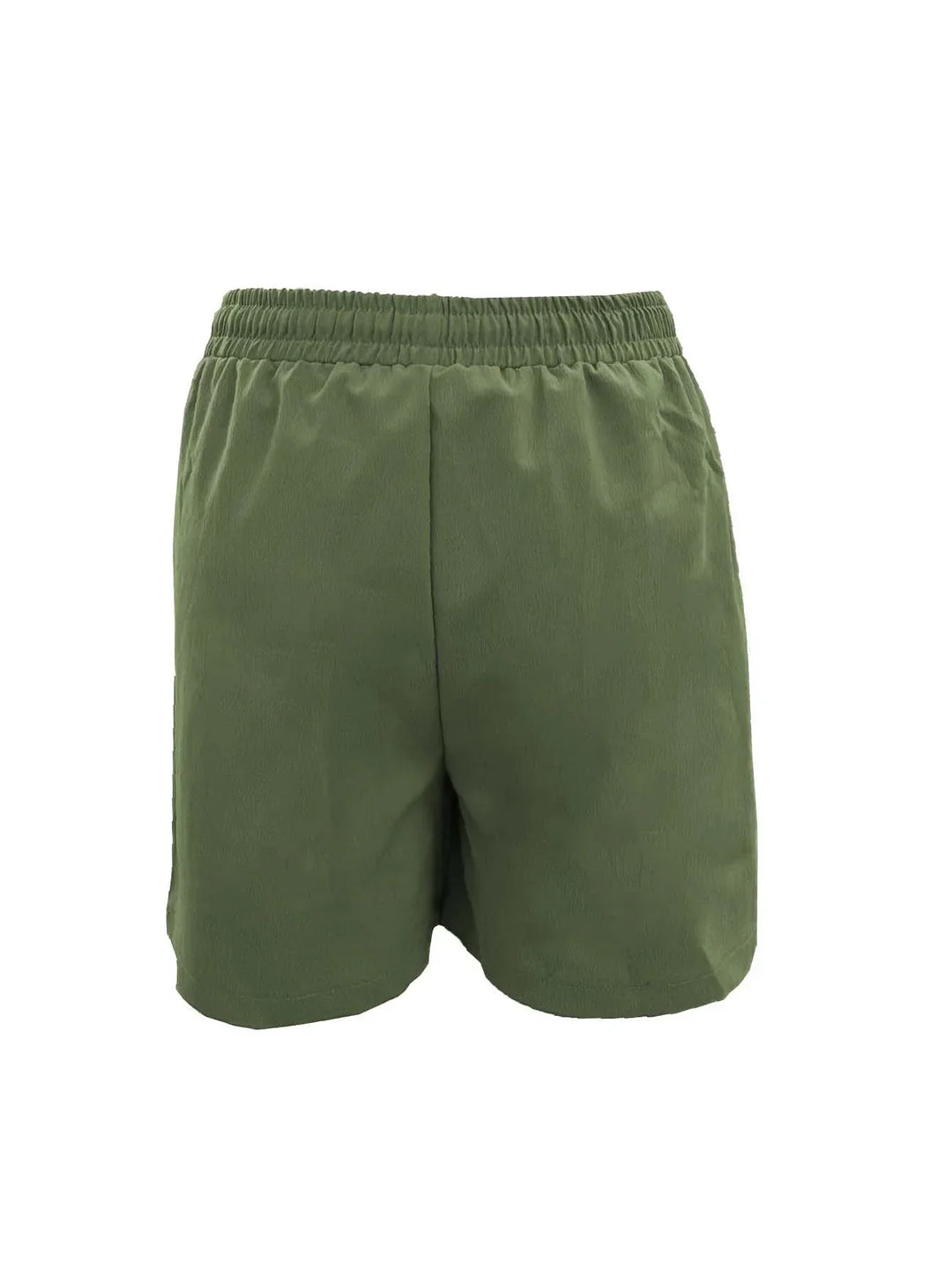 Women's mid-thigh bermuda shorts featuring practical pockets & an adjustable drawstring waist.