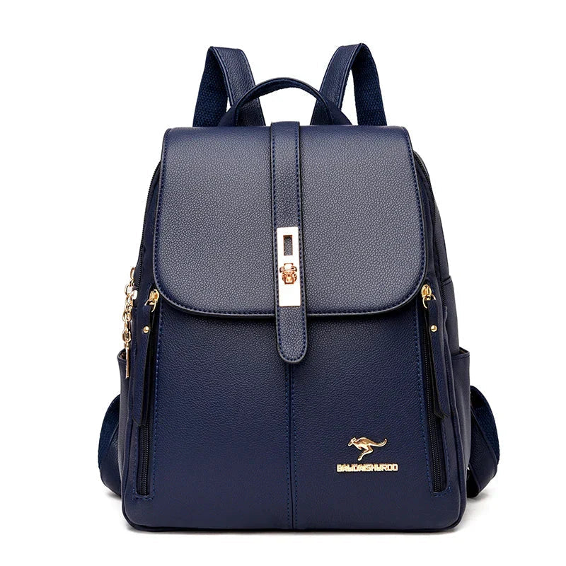 Premium women's leather backpack, perfect for professional work, business travel, and daily sophisticated style.
