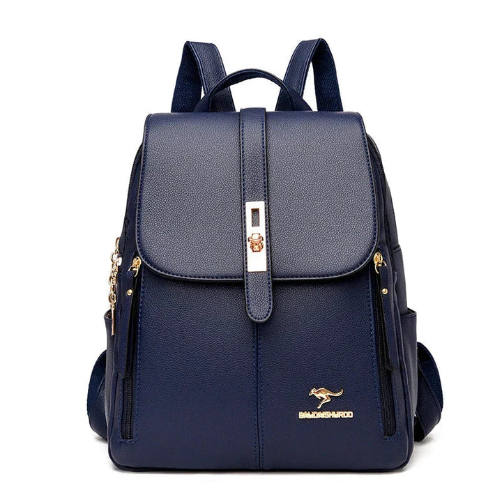 Premium women's leather backpack, perfect for professional work, business travel, and daily sophisticated style.