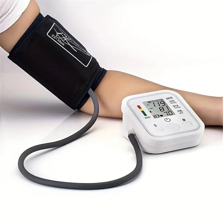 Automatic digital blood pressure monitor for home use, ensuring easy and accurate heart health tracking.