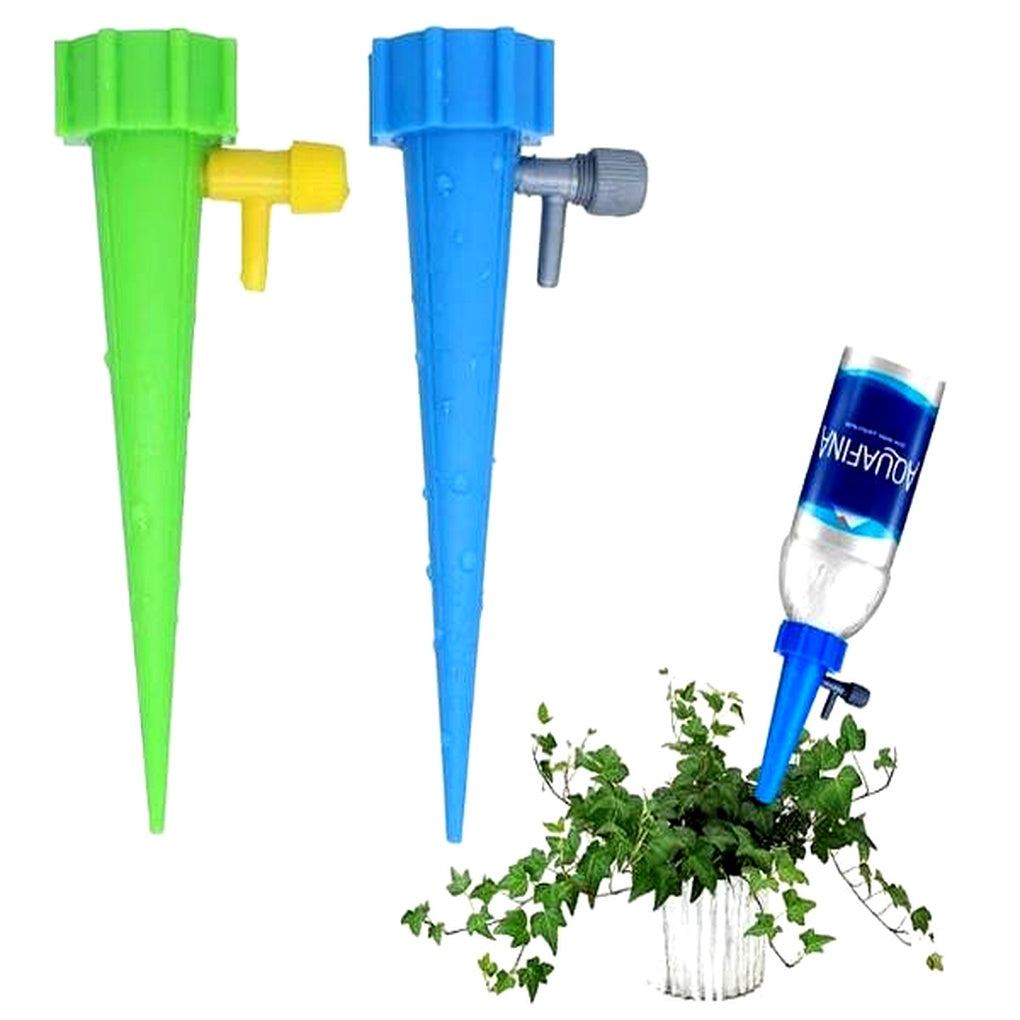 Automatic Plant Watering Spikes (12-Pack) with adjustable drip for consistent hydration of potted plants.